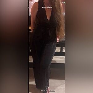 JM Studio by John Meyer Black Sequin Jumpsuit size 10 with stretch